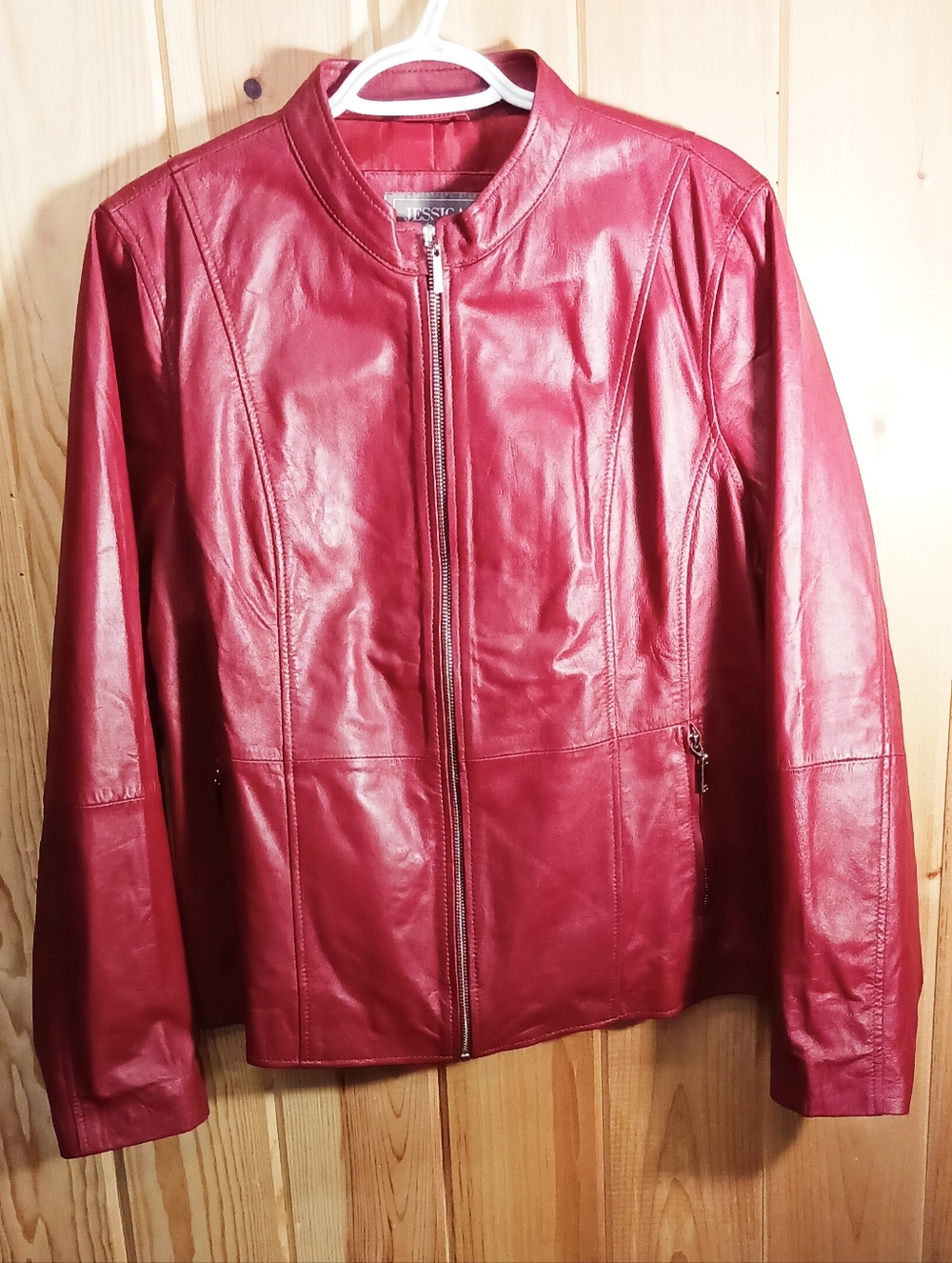 Jessica London Red Leather Jacket 16W